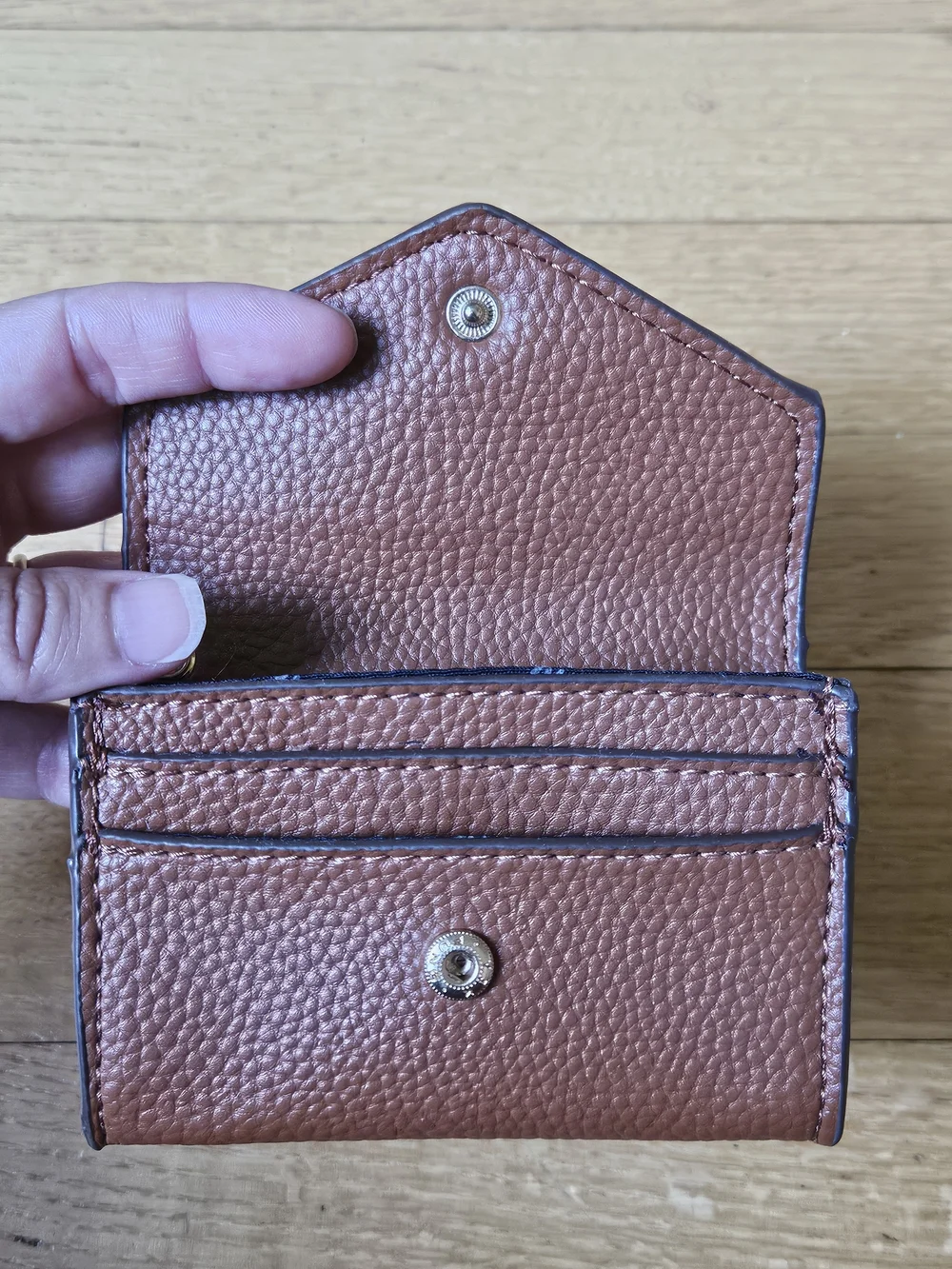 Anne Klein Brown Pebbled Wallet  with Keychain Accent